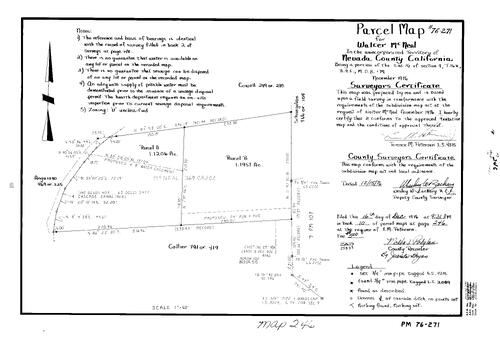 Click to see Parcel Map Book 10, pg. 246 (1976) of Nevada County Recorders Parcel Maps Book 10