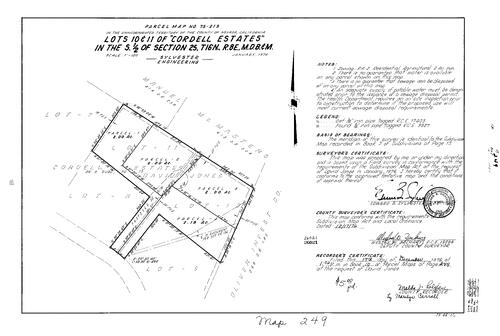 Click to see Parcel Map Book 10, pg. 249 (1976) of Nevada County Recorders Parcel Maps Book 10