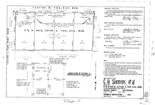 Click to see Parcel Map Book 11, pg. 5 (1976) of Nevada County Recorders Parcel Maps Book 11