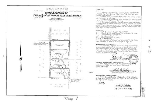 Click to see Parcel Map Book 11, pg. 9 (1976) of Nevada County Recorders Parcel Maps Book 11
