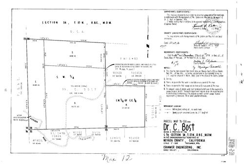Click to see Parcel Map Book 11, pg. 12 (1976) of Nevada County Recorders Parcel Maps Book 11