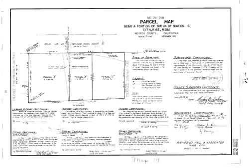 Click to see Parcel Map Book 11, pg. 14 (1976) of Nevada County Recorders Parcel Maps Book 11