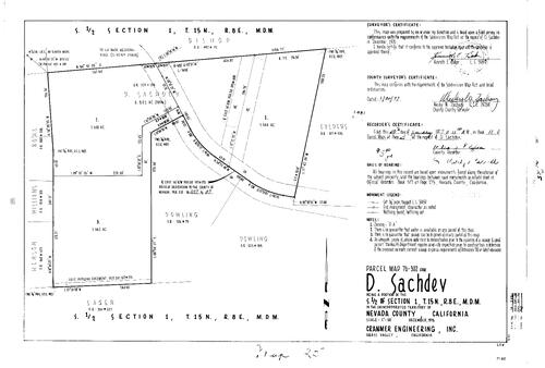 Click to see Parcel Map Book 11, pg. 25 (1977) of Nevada County Recorders Parcel Maps Book 11