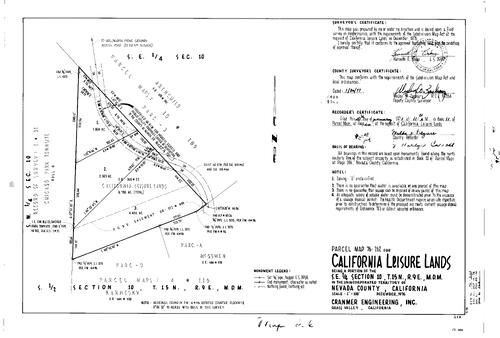 Click to see Parcel Map Book 11, pg. 26 (1977) of Nevada County Recorders Parcel Maps Book 11