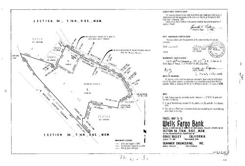 Click to see Parcel Map Book 11, pg. 31 (1977) of Nevada County Recorders Parcel Maps Book 11