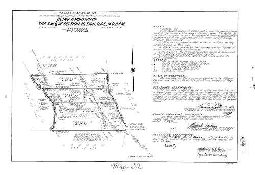 Click to see Parcel Map Book 11, pg. 32 (1977) of Nevada County Recorders Parcel Maps Book 11