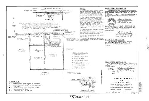 Click to see Parcel Map Book 11, pg. 35 (1977) of Nevada County Recorders Parcel Maps Book 11