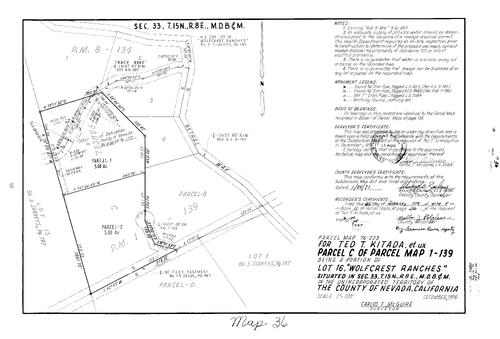 Click to see Parcel Map Book 11, pg. 36 (1977) of Nevada County Recorders Parcel Maps Book 11