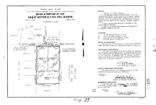 Click to see Parcel Map Book 11, pg. 39 (1977) of Nevada County Recorders Parcel Maps Book 11