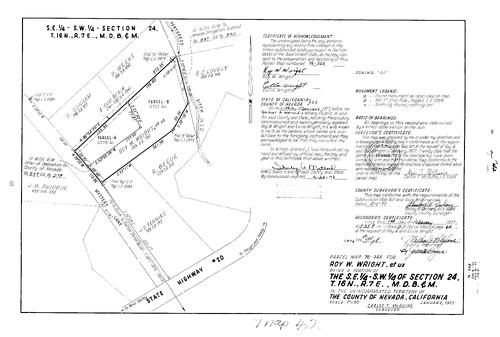 Click to see Parcel Map Book 11, pg. 42 (1977) of Nevada County Recorders Parcel Maps Book 11