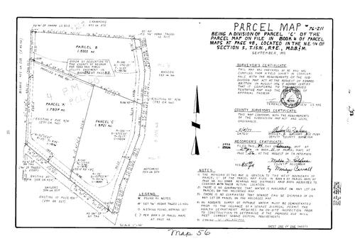 Click to see Parcel Map Book 11, pg.56 (1977) of Nevada County Recorders Parcel Maps Book 11