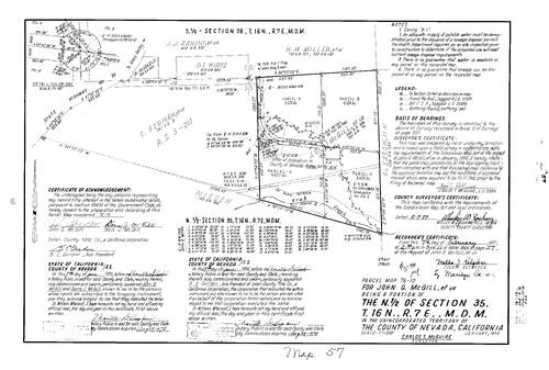 Click to see Parcel Map Book 11, pg.57 (1977) of Nevada County Recorders Parcel Maps Book 11
