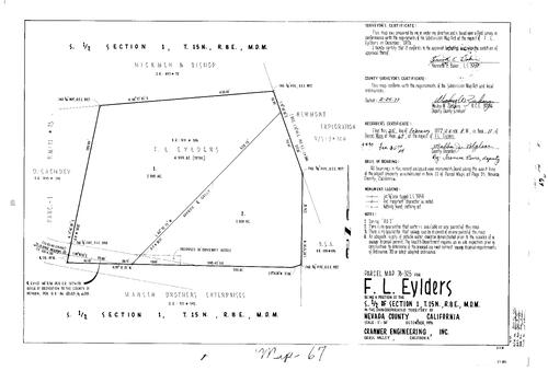 Click to see Parcel Map Book 11, pg.67 (1977) of Nevada County Recorders Parcel Maps Book 11