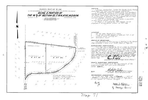 Click to see Parcel Map Book 11, pg.71 (1977) of Nevada County Recorders Parcel Maps Book 11