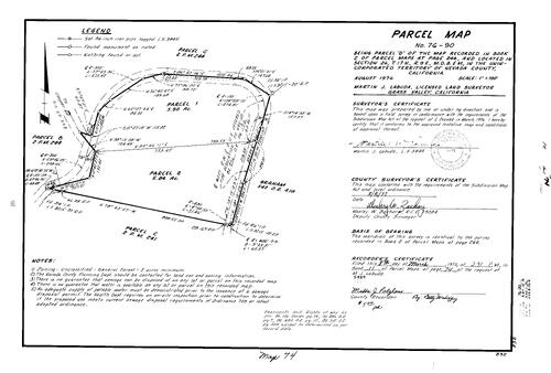 Click to see Parcel Map Book 11, pg.74 (1977) of Nevada County Recorders Parcel Maps Book 11