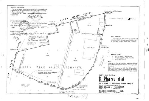 Click to see Parcel Map Book 11, pg. 79 (1977) of Nevada County Recorders Parcel Maps Book 11
