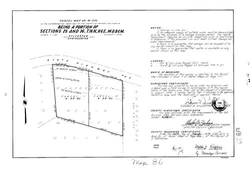 Click to see Parcel Map Book 11, pg. 86 (1977) of Nevada County Recorders Parcel Maps Book 11
