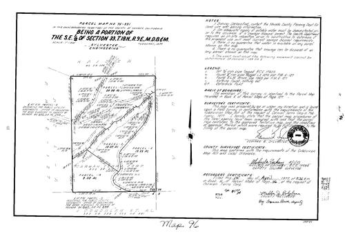 Click to see Parcel Map Book 11, pg. 96 (1977) of Nevada County Recorders Parcel Maps Book 11