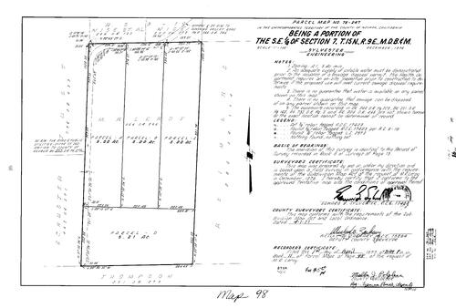 Click to see Parcel Map Book 11, pg. 98 (1977) of Nevada County Recorders Parcel Maps Book 11