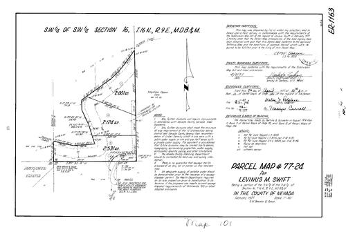 Click to see Parcel Map Book 11, pg. 101 (1977) of Nevada County Recorders Parcel Maps Book 11
