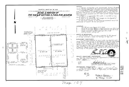 Click to see Parcel Map Book 11, pg. 107 (1977) of Nevada County Recorders Parcel Maps Book 11