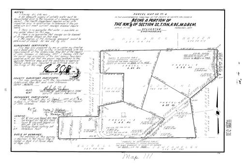 Click to see Parcel Map Book 11, pg. 111 (1977) of Nevada County Recorders Parcel Maps Book 11