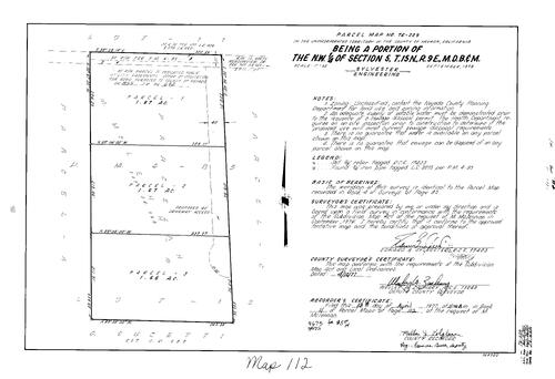 Click to see Parcel Map Book 11, pg. 112 (1977) of Nevada County Recorders Parcel Maps Book 11