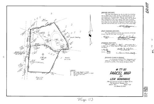 Click to see Parcel Map Book 11, pg. 113 (1977) of Nevada County Recorders Parcel Maps Book 11