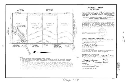 Click to see Parcel Map Book 11, pg. 114 (1977) of Nevada County Recorders Parcel Maps Book 11
