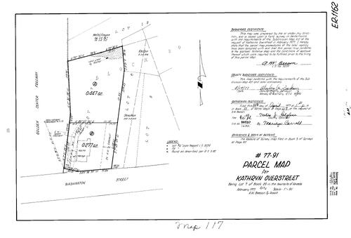 Click to see Parcel Map Book 11, pg. 117 (1977) of Nevada County Recorders Parcel Maps Book 11