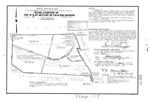 Click to see Parcel Map Book 11, pg. 119 (1977) of Nevada County Recorders Parcel Maps Book 11