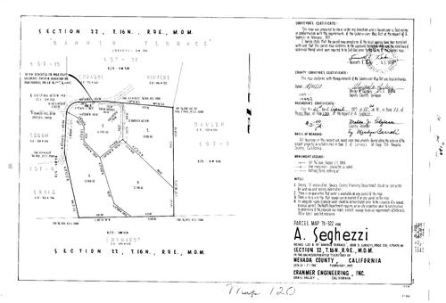 Click to see Parcel Map Book 11, pg. 120 (1977) of Nevada County Recorders Parcel Maps Book 11
