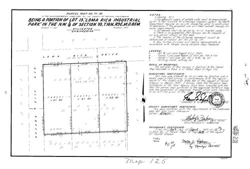 Click to see Parcel Map Book 11, pg. 125 (1977) of Nevada County Recorders Parcel Maps Book 11