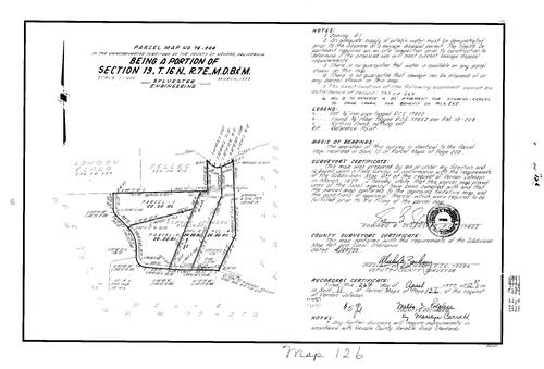 Click to see Parcel Map Book 11, pg. 126 (1977) of Nevada County Recorders Parcel Maps Book 11