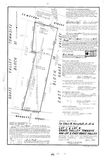 Click to see Parcel Map Book 11, pg. 138 (1977) of Nevada County Recorders Parcel Maps Book 11