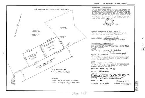 Click to see Parcel Map Book 11, pg. 148 (1977) of Nevada County Recorders Parcel Maps Book 11