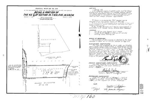 Click to see Parcel Map Book 11, pg. 160 (1977) of Nevada County Recorders Parcel Maps Book 11
