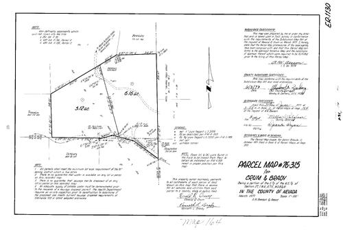 Click to see Parcel Map Book 11, pg. 164 (1977) of Nevada County Recorders Parcel Maps Book 11
