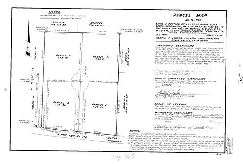 Click to see Parcel Map Book 11, pg. 165 (1977) of Nevada County Recorders Parcel Maps Book 11