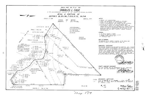 Click to see Parcel Map Book 11, pg. 174 (1977) of Nevada County Recorders Parcel Maps Book 11