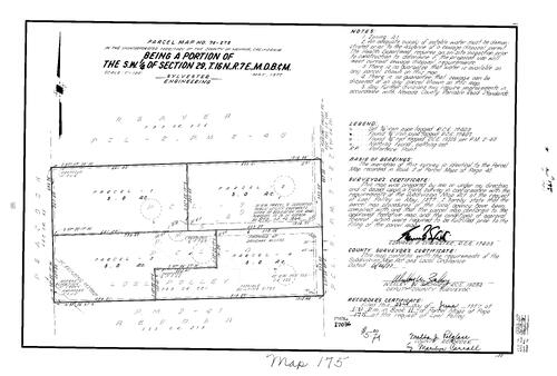 Click to see Parcel Map Book 11, pg. 175 (1977) of Nevada County Recorders Parcel Maps Book 11