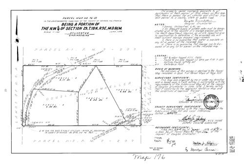 Click to see Parcel Map Book 11, pg. 176 (1977) of Nevada County Recorders Parcel Maps Book 11