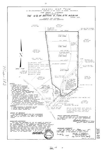 Click to see Parcel Map Book 11, pg. 183 (1977) of Nevada County Recorders Parcel Maps Book 11