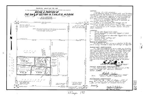 Click to see Parcel Map Book 11, pg. 190 (1977) of Nevada County Recorders Parcel Maps Book 11