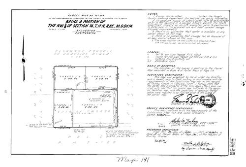 Click to see Parcel Map Book 11, pg. 191 (1977) of Nevada County Recorders Parcel Maps Book 11