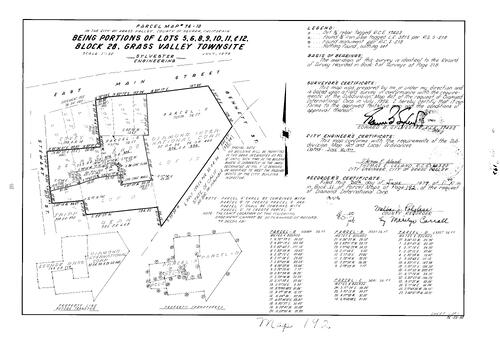 Click to see Parcel Map Book 11, pg. 192 (1977) of Nevada County Recorders Parcel Maps Book 11