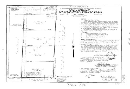 Click to see Parcel Map Book 11, pg. 195 (1977) of Nevada County Recorders Parcel Maps Book 11