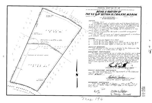Click to see Parcel Map Book 11, pg. 196 (1977) of Nevada County Recorders Parcel Maps Book 11