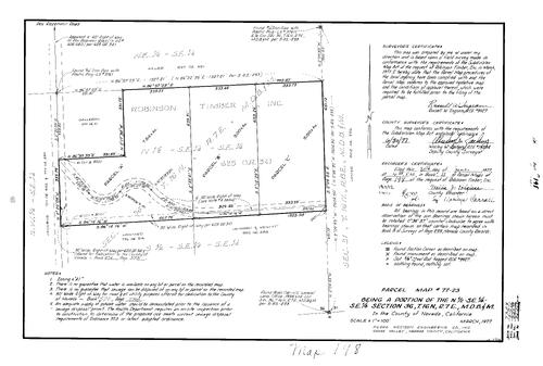 Click to see Parcel Map Book 11, pg. 198 (1977) of Nevada County Recorders Parcel Maps Book 11
