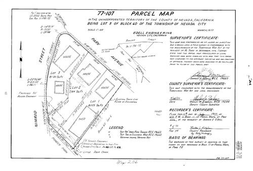 Click to see Parcel Map Book 11, pg. 206 (1977) of Nevada County Recorders Parcel Maps Book 11